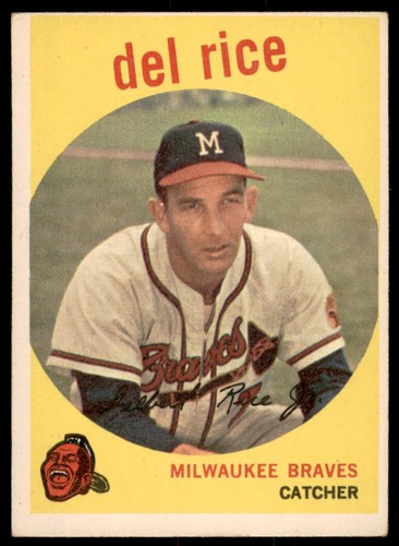 1959 Topps #104 DEL RICE Milwaukee Braves EX | eBay