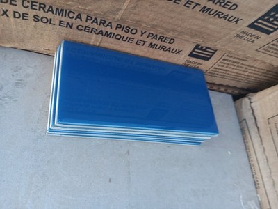 24 Tiles ( 3 ft² ) Glossy Seabreeze Blue Ceramic Wall Tile 3'' x 6''.. Retro 