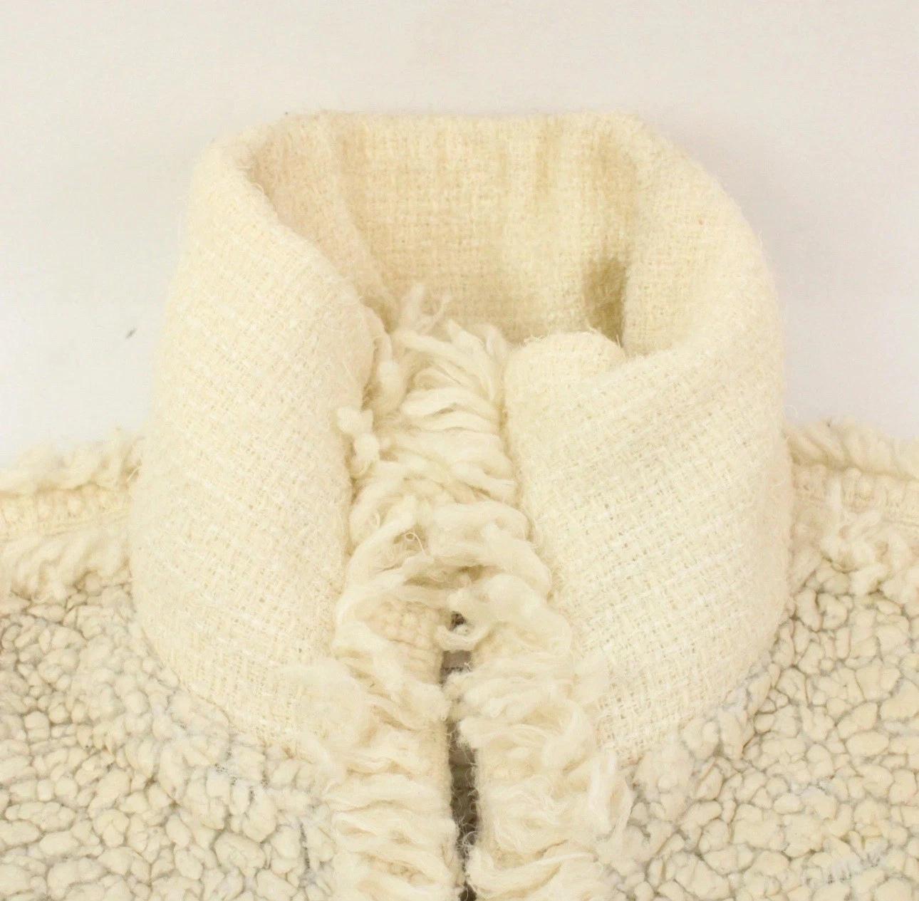 Cappotto CHANEL panna tweed e finto shearling full zip FR 36