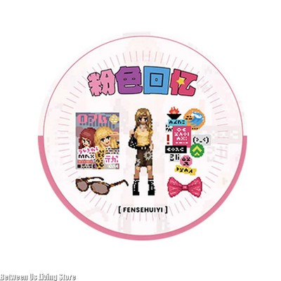 Vintage Pixel Pink Sticker Tape Set Kawaii Scrapbooking Bullet Journals