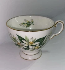 Royal Chelsea bone China made In England Bridal Flower Gold Trim Tea Cup
