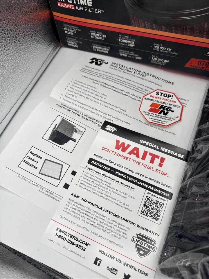 Nuevo filtro de aire K&N E-0787 para Dodge Ram 2010-2012 6,7 L diésel 2500 3500  Foto 4 de 4