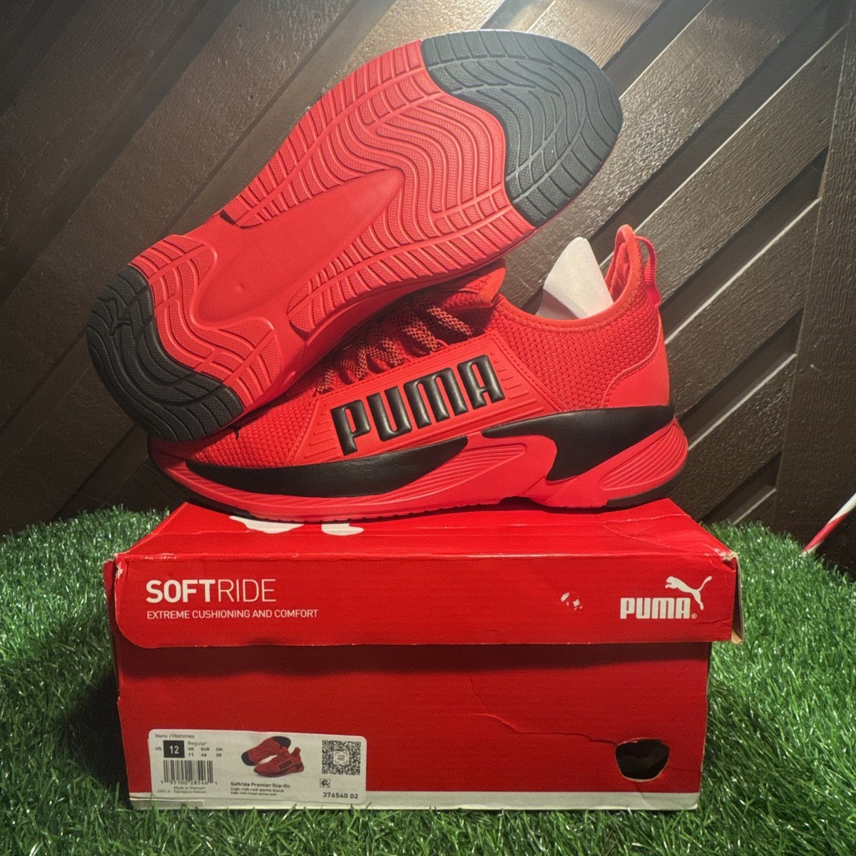 NIB Puma Softride Premier Slip-On Men's Size 12 High Risk Red