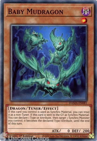 DAMA-EN081 Baby Mudragon Common 1st Edition Mint YuGiOh Card