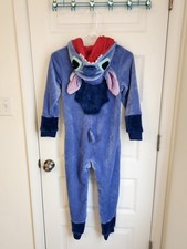 Youth Size 10 Unisex Stitch Pajamas Costume One Piece Hooded 865