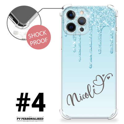 Personalisierte Handyhülle Name Stoßfest Cover für iPhone 11 12 13 14 XR 15 16