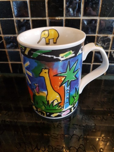 Gallery By Inhesion Safari Porcelain Coffee Mug Elephant/ Giraffe/ Jungle - Picture 7 of 8