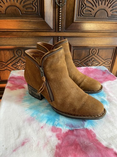 Born MONTORO Brown Suede Ankle Boots Sz 8.5/40 Orig $140 - 第 1/8 張圖片