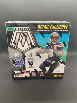 2021 Panini Mosaic NFL Football Mega Box New Sealed - Reactive Blue Parallels