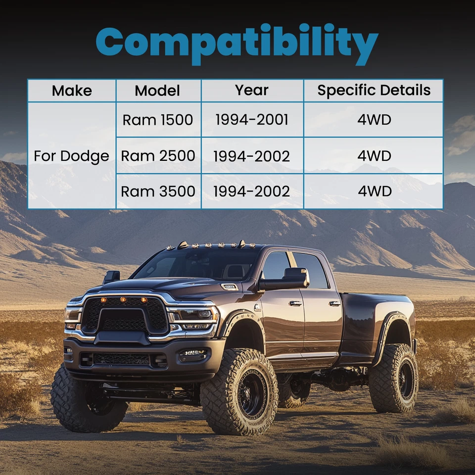 Barra de oruga ajustable 0"-4" pulgadas elevación para Dodge Ram 1994-2002 2001 2500 3500 4x4 Foto 2 de 4