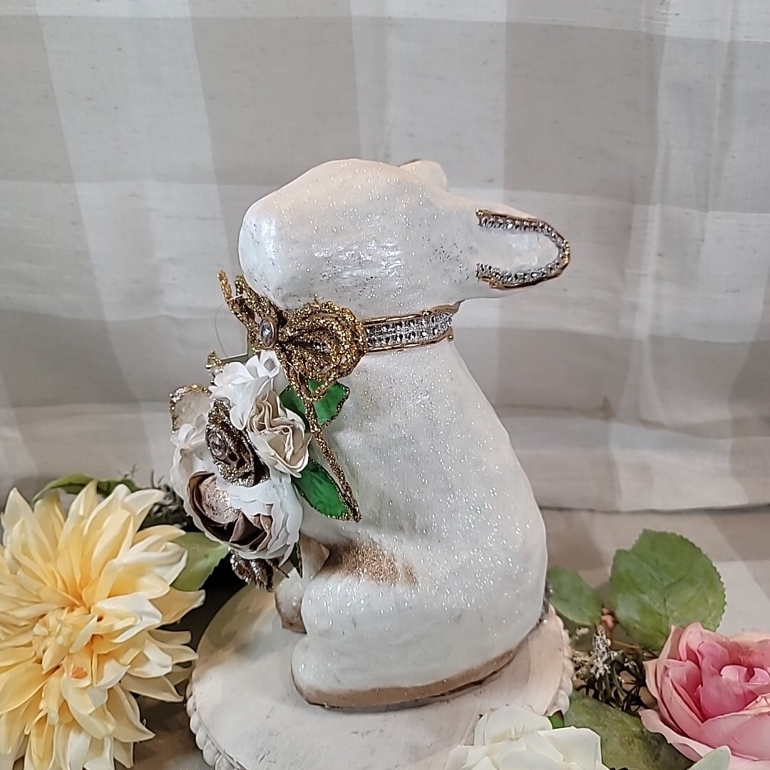 Jeweled Rabbit Embellished Rhinestones Flowers Butterfly Easter Spring