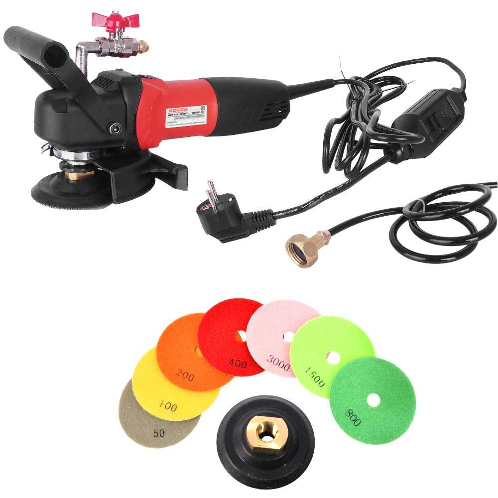 Wet Grinder 4" Granite Marble & Stone Polisher Diamond Polish Pads - WVPOLSET220