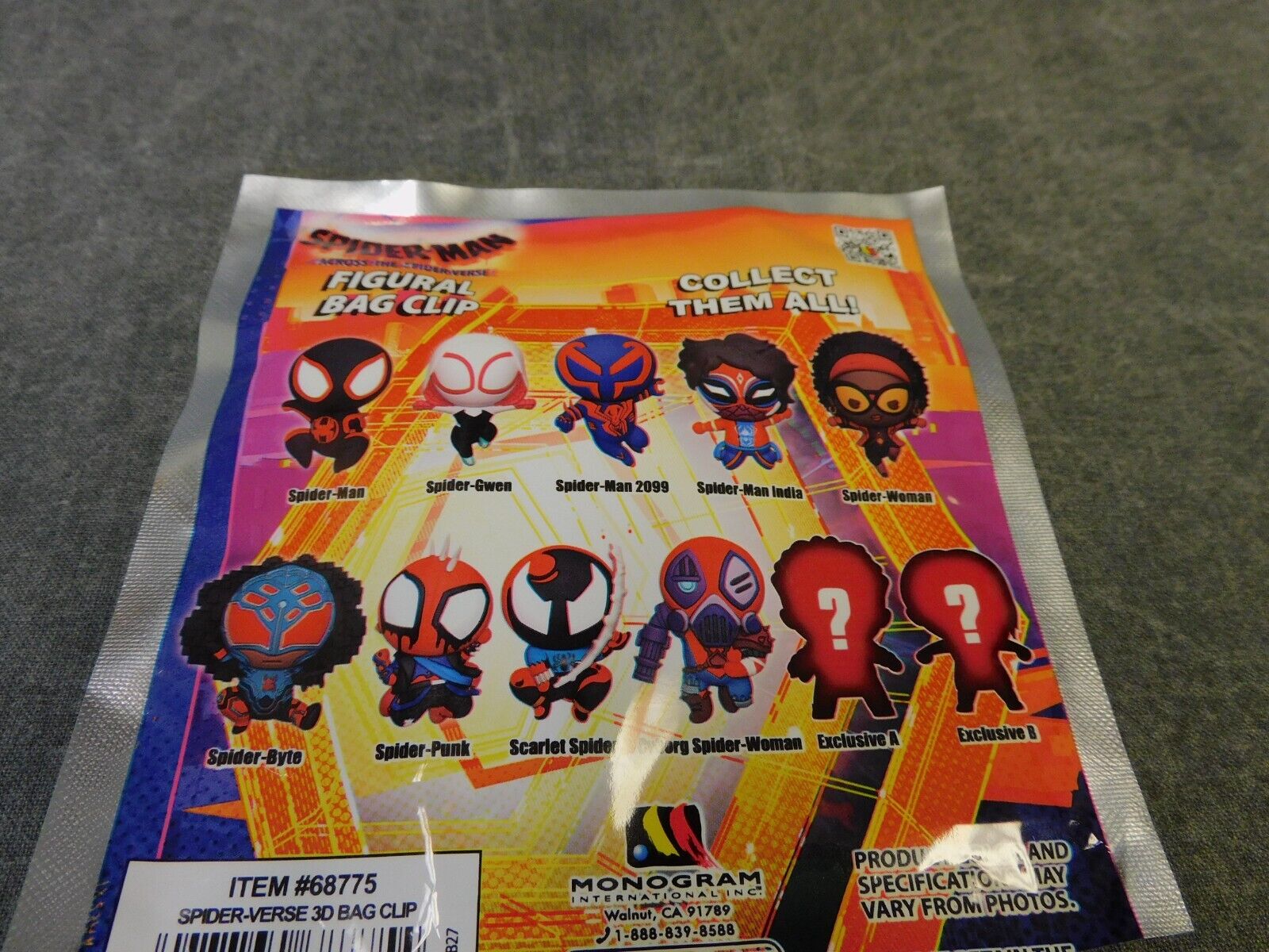 Spider-Man: Across the Spider-verse (Marvel) 3D Sculpted Surprise Character  Keychain Clip