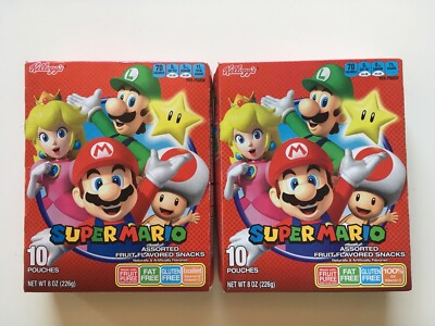 2x Kelloggs Nintendo Super Mario Snacks Riegel Pouches aus Sammlung