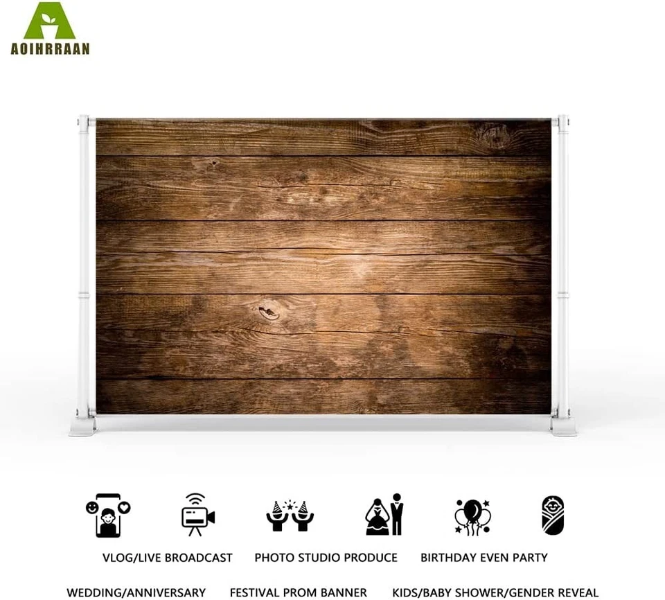 3x2m Vinyl Foto Hintergrund Alt Grunge Weinlese Rustikal Retro Textur Brown Holz - Bild 2 von 4