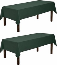 Holiday Green Rectangle Tablecloth - 60 x 102 Inch - 6 Foot Table 2-Pack