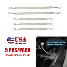 5pcs Universal Car Engine Ground Strap Cable Copper Braided Firewall Body Frame