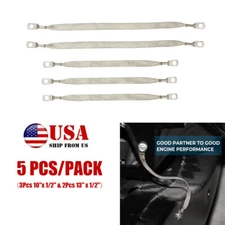 5PCS Universal Car Engine Ground Strap Cable Copper Braided  Firewall Body Frame
