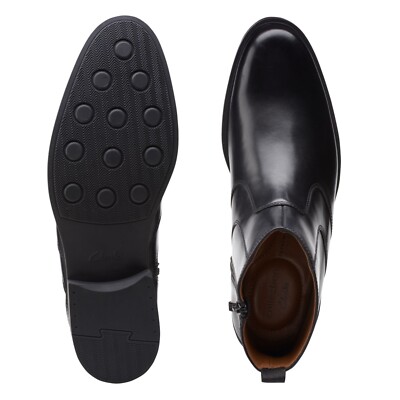 Clarks Whiddon Zip 261 55039 Black Leather Men display picture 1