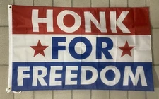 Honk For Freedom Flag Free Ship Save America Independence Day July USA 3x5' Sign