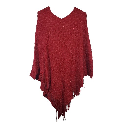 Ameri Vintage Reversible Boa Poncho Coat Womens Free Size #FD BHA