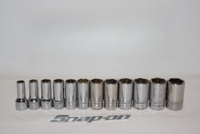 Snap-on 212fsmsy 12 Pc 38 Drive 6-point Met. Flank Drive Semi-deep Socket Set