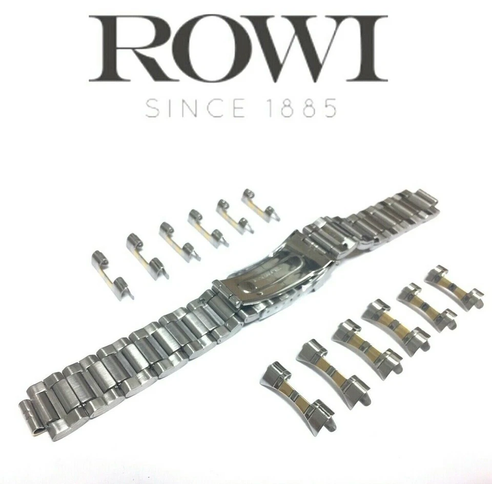 NUEVA CORREA DE RELOJ PULSERA 18mm 20mm 22mm ROWI 304204 ACERO INOXIDABLE/CHAPADA EN ORO Foto 2 de 4