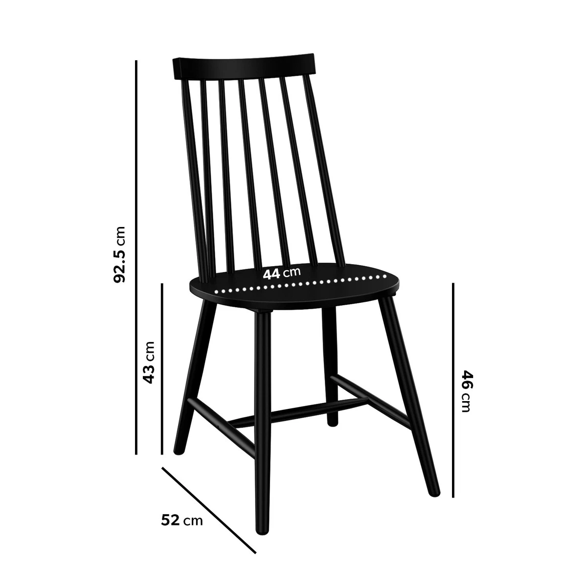 Black spindle dining chairs sale set of 4
