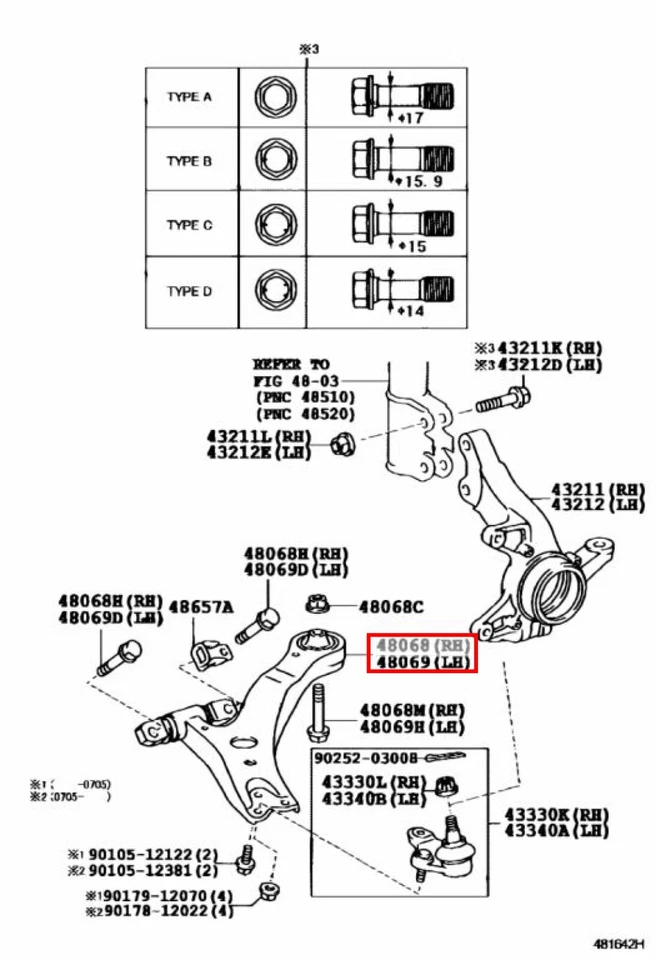 JUEGO DE BRAZO DE SUSPENSIÓN DERECHO Y DERECHO TOYOTA LEXUS OEM para Lexus RX300 RX330 RX350 Foto 3 de 4