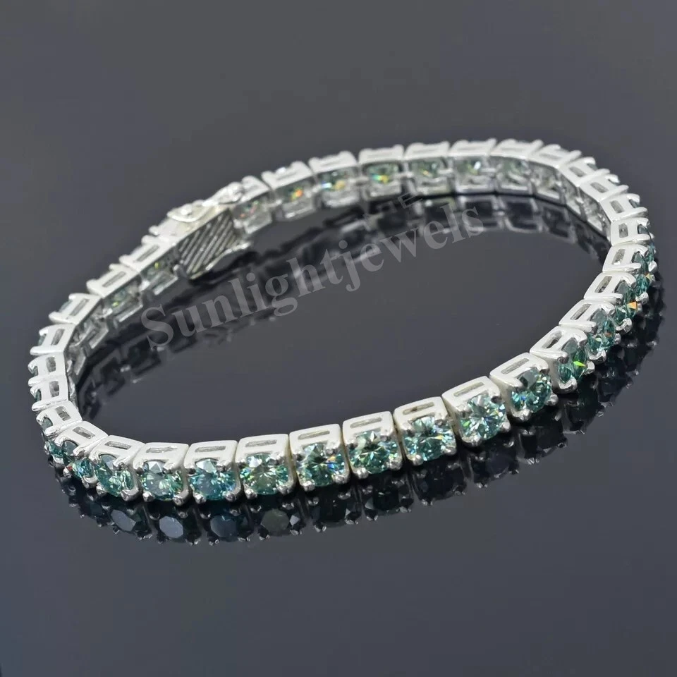 Certified 5mm Blue Diamond Tennis Bracelet-Great Shine & Luster - Image 2 of 4