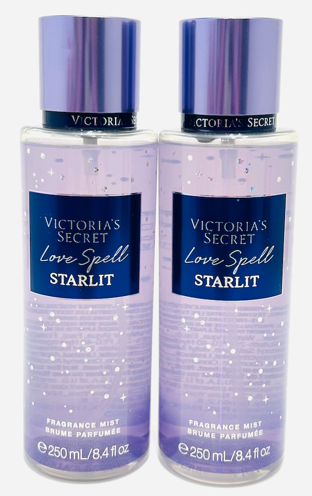 2 VICTORIA'S SECRET LOVE SPELL STARLIT FRAGRANCE PARFUMEE BODY