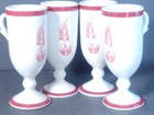 Set of 4 Red Flaming Devil Narrow Cordial Coffee Mugs/Cups — photo 1