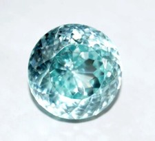 Cambodian Water Blue Zircon 50 Ct Natural Round Cut Loose A Certified Gemstone