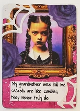 Mixed Media Collage Art Card ACEO ATC Wednesday Addams Inspired SECRETS ZOMBIES