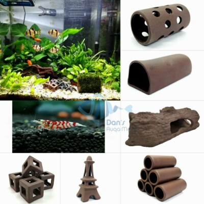 2 Stuks Keramische Garnalenholen – ABS, 8,9x4,3 Cm, Decoratief En Veilig Voor Tropische Vissen