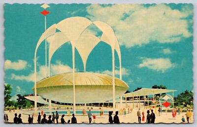 NY Worlds Fair 1964 65 Postcard Johnsons Wax Pavilion Scalloped Edges