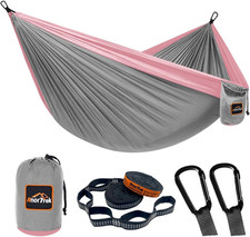 Camping Hammock, Super Lightweight Portable Parachute Hammock with Two Tree Stra