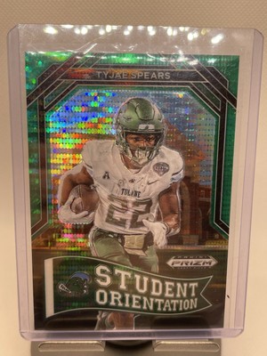 2023 Prizm Draft Picks Football Student Orientation Tyjae Spears Green /25  