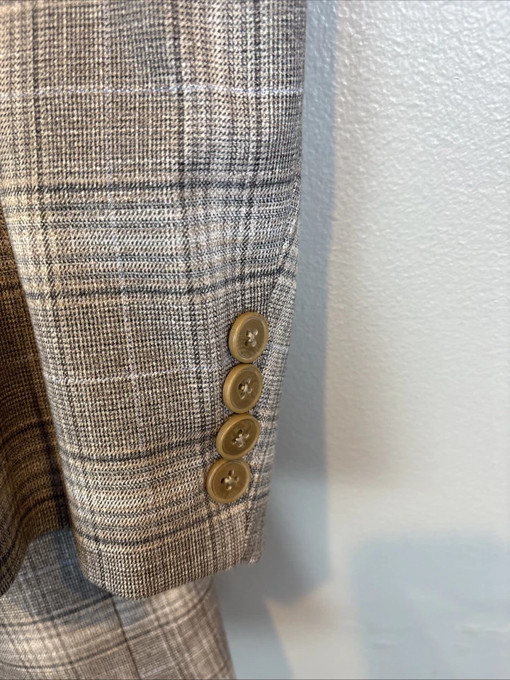 Abrigo Blazer Deportivo Michael Kors Para Hombre Clásico Elastizado Cuadros Ventana 52R $295 Foto 4 de 4