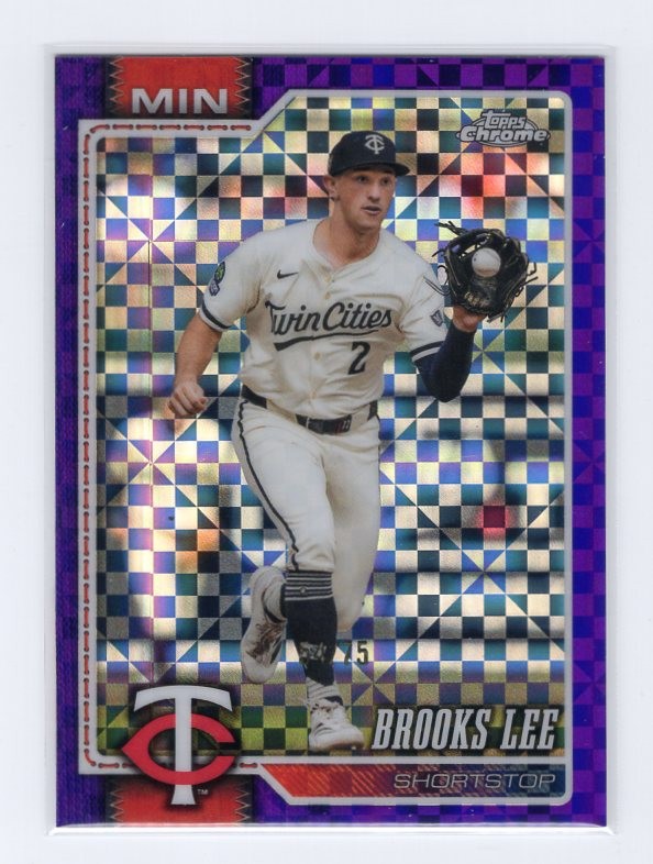 2026 Topps Chrome Brooks Lee Purple X-Fractor Refractor #54/75 Twins