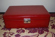 Compact Red Travel Jewelry Box