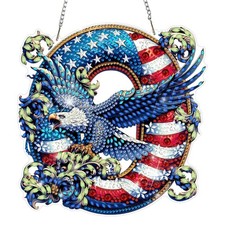 DOMROM 4th of July Diamond Art Hanging Kits for Adult, Diamond Painting Eagle...