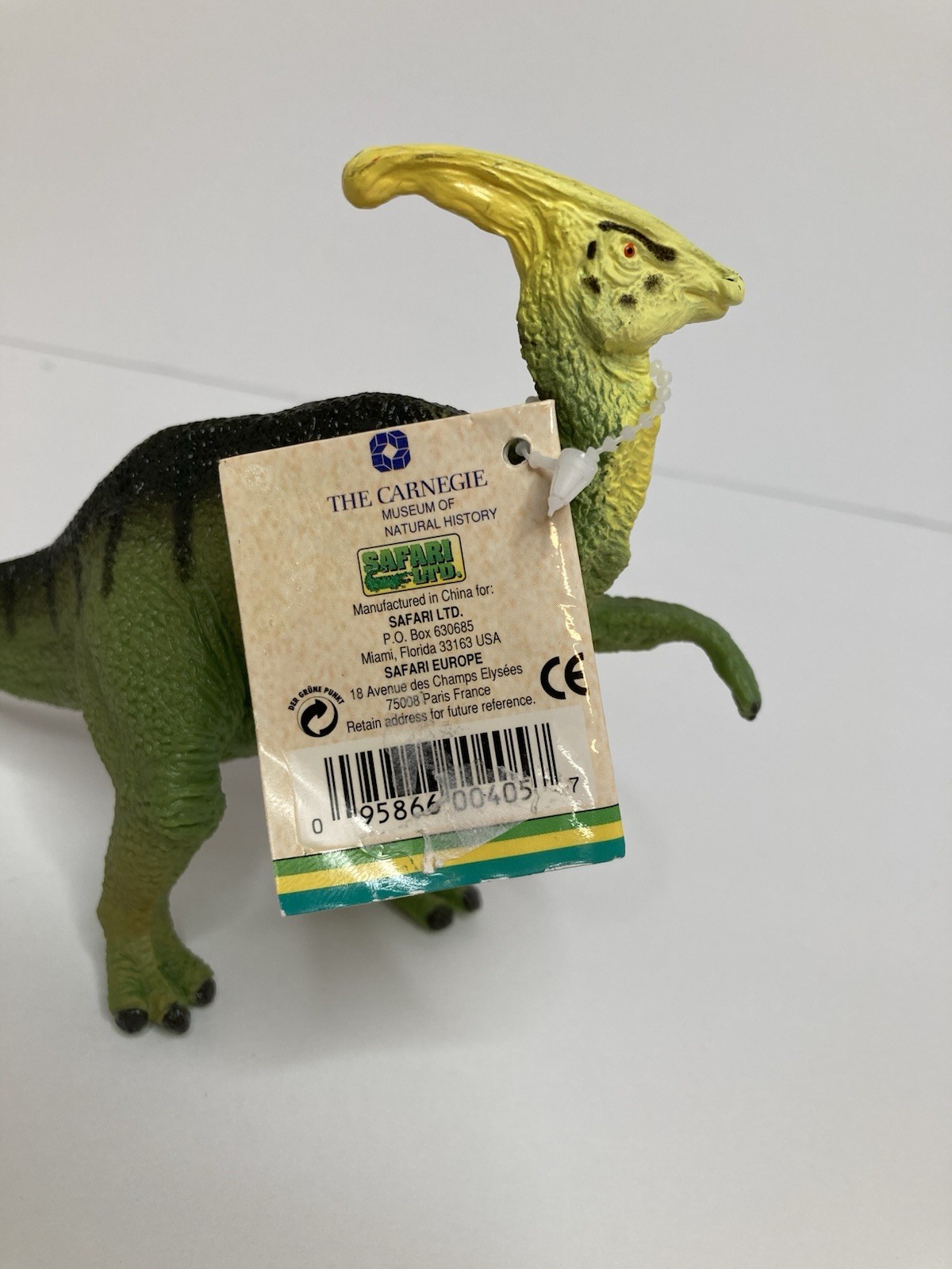 Vintage 1988 Safari LTD Carnegie Collection Parasaurolophus Dinosaur