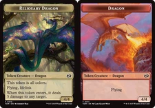 RELIQUARY DRAGON // DRAGON Double-Sided Token x4 mtg EX/NM Tarkir Dragonstorm