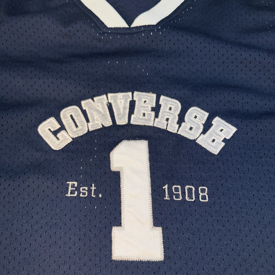 Camiseta De Colección Converse #1 2XL Azul Marino Blanco Malla Oficial All-Star  Foto 2 de 4