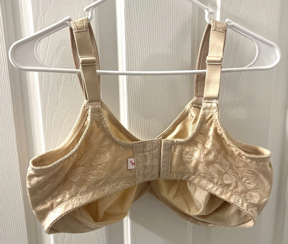 Wacoal Women’s Beige Floral Awareness Full Figure Underwire Bra 85567 Sz 40G - Image 4 of 4
