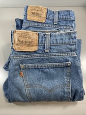 90s Levi's Men's 506 36x32 Vintage Orange Tab Taper Jeans Made In USA Lot of 2