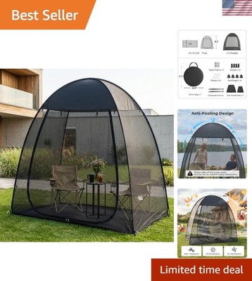 Elegant 6x6 FT Pop-Up Screen Tent with Peaked Roof and Sunshade for Outdoor Use