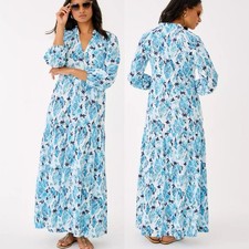 Sz M NWT Lilly Pulitzer Malone 3/4 Sleeve Maxi Dress White Seashell Splendor
