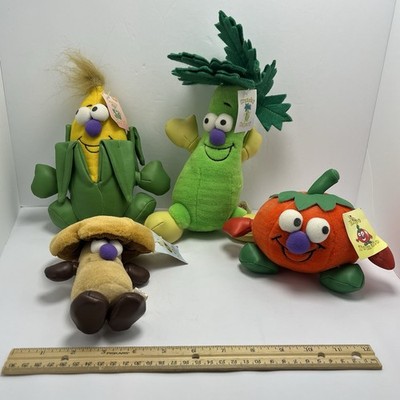 Vintage Set Of 4 Toy Box Creations Vegetable Plush Veggies Corn Tomato Celery